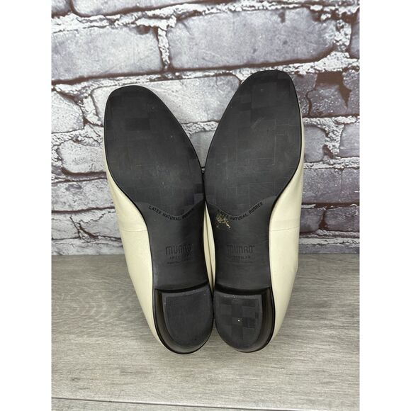 Munro American Ivory Cream Leather Slip On Heel Loafers Women Sz 9M US/39.5EU - Picture 6 of 16